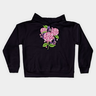 Hydrangea And Butterflies Artwork Kids Hoodie